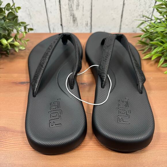 Flojos Women's Black Artisan Flip Flop Sandals Size 7 - Picture 4 of 4
